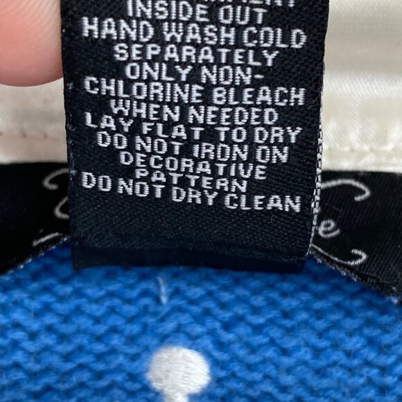 Cristal Kobe Ugly Christmas Tree Sweater Cardigan S Vintage Blue Embroidered - Picture 5 of 6